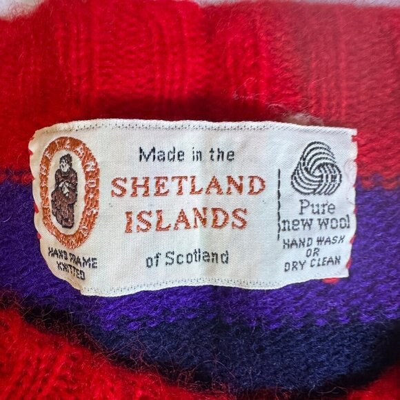 Vintage Rainbow Shetland Wool Made in Scotland Not Sized #1427 - Picture 2 of 10
